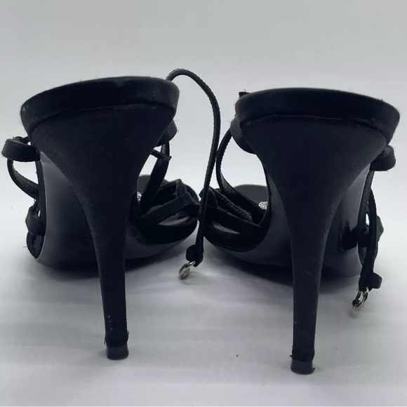 Authentic GUCCI Black leather Swarowski Embellished Heels - Picture 4 of 5